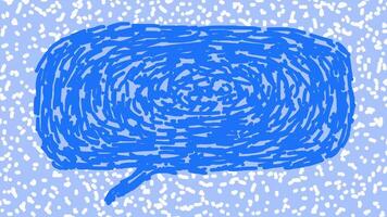blu wiggly mano disegnato scarabocchiare discorso bolla tratteggiata modello sfondo su ciclo continuo video