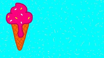 wiggly hand dragen droppande is grädde kon grunge textur bakgrund på slinga video