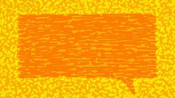 Orange yellow wiggly hand drawn scribble rectangle speech bubble dots pattern background on loop video