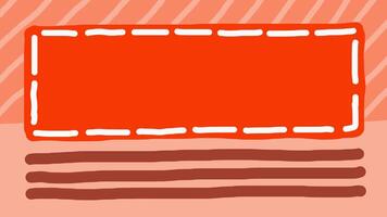 arancia rosa wiggly mano disegnato astratto rettangolo telaio linea modello sfondo su ciclo continuo video