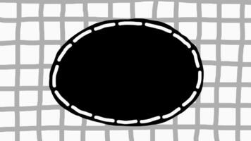 nero e bianca wiggly mano disegnato circolare forma linea griglia modello sfondo su ciclo continuo video