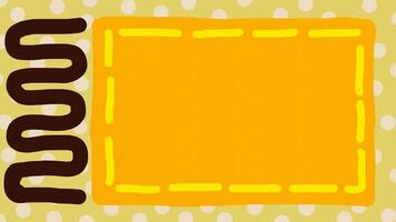Wiggly hand drawn abstract rectangle frame curvy line dotted pattern background on loop video