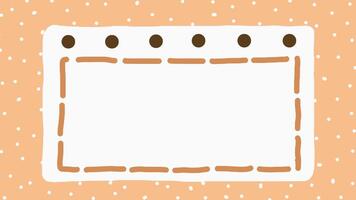 braun Weiß wackelig Hand gezeichnet Briefpapier Rahmen gepunktet Muster Hintergrund auf Schleife video