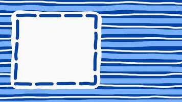 azul branco perverso mão desenhado quadrado quadro, Armação horizontal linha padronizar fundo em ciclo video