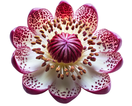 Impressionante fiore con grassetto modelli e vivace colori, in mostra intricato dettagli e unico struttura, isolato su trasparenza sfondo png