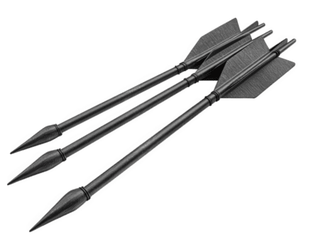 uppsättning av tre pilar med mjuk skugga effekt, isolerat på genomskinlighet bakgrund, visa upp deras elegant design och hantverk. perfekt för bågskytte entusiaster eller grafisk design projekt png