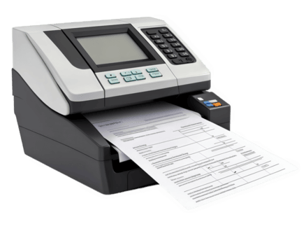 termico ricevuta stampante con stampato fattura emergente a partire dal esso, in mostra suo funzionalità e design. Questo dispositivo è ideale per aziende bisognoso efficiente stampa soluzioni png