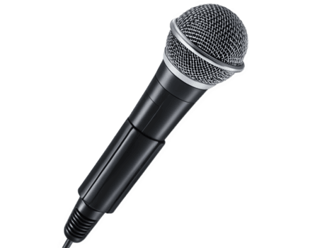 Professional microphone with sleek design, ideal for performances and recordings. Its durable build ensures high quality sound capture in various settings png