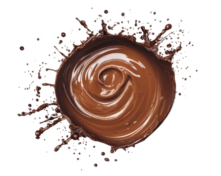 ricco cioccolato turbine con schizzi, la creazione di dinamico e appetitoso visivo. Perfetto per dolce temi e culinario presentazioni png