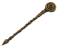 encantado mago personal con intrincado arremolinándose arcano símbolos, exhibiendo místico diseño y único espiral cima. Perfecto para fantasía temas y mágico cuentacuentos png