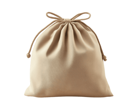 gemakkelijk beige trekkoord zak gemaakt van kleding stof, perfect voor opslagruimte of reizen. haar veelzijdig ontwerp maakt het geschikt voor divers toepassingen, toevoegen tintje van bruikbaarheid naar uw dagelijks routine- png