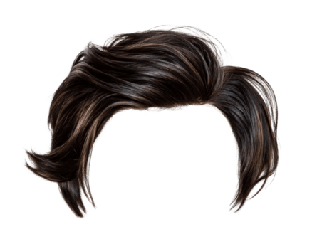 Stylish brown hair with highlights, perfect for trendy look. Ideal for fashion or beauty projects png