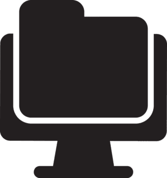 Preto computador ícone com Arquivo pasta png