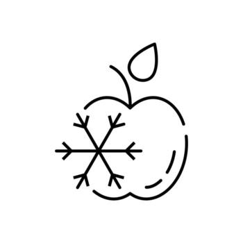 Frozen Apple Minimalistic Linear Sign for Web and Graphic Design, Apps, Banners, Social Network and Cards vector