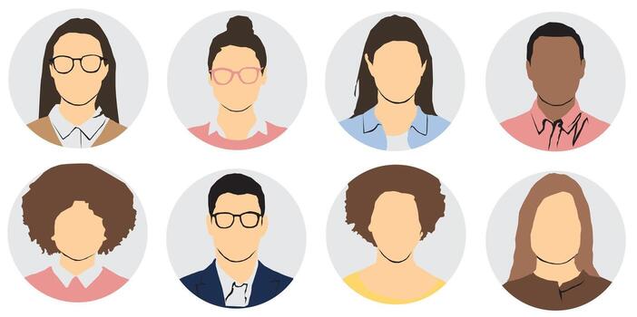 Diverse illustrated profiles with different styles vector