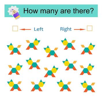 Colorful shape counting game image vector