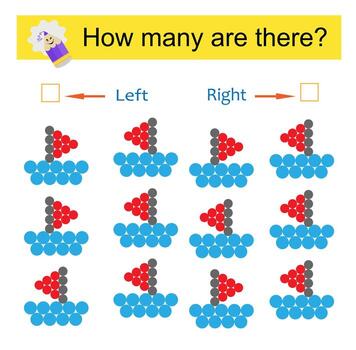 Visual counting puzzle with boats vector