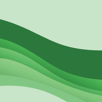 Layered Green Wave Pattern for Nature Clean Energy or Abstract Background Use vector