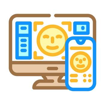 user friendly interface color icon vector