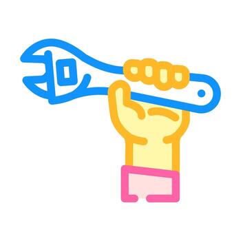 pre ensamblado color icono objeto vector