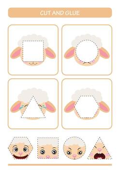 Fun Geometric Sheep Shape Matching Activity vector