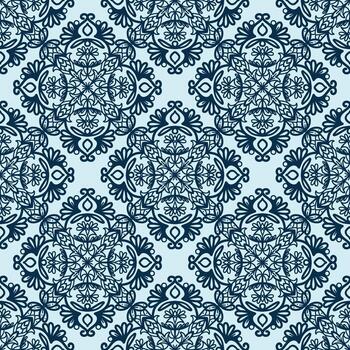 blue line scribble repeat pattern vector