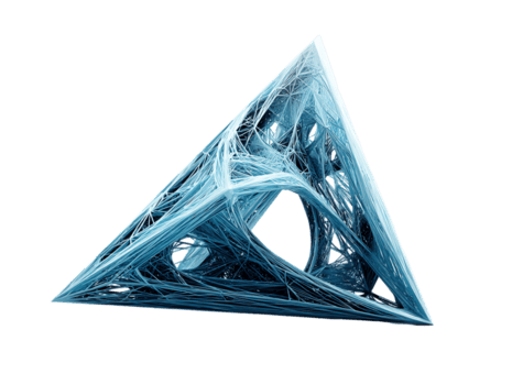 Abstract Blue Triangular Structure with Intricate Internal Details png