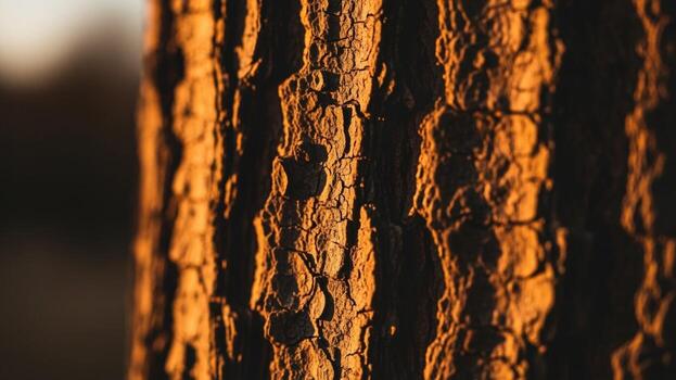 A close up of a tree trunk with a sun in the background photo