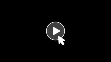 Cursor arrow clicking play and pause button motion graphic with alpha channel. Mouse pointer click media player icon animated on transparent background. video