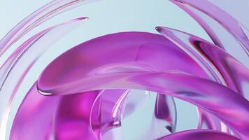 3d tolkning av abstrakt bakgrund animering med abstrakt rör på sig glas form video
