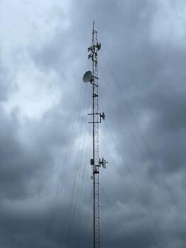 Broadcast Transmission Mast - Essential Structure for Connectivity in City. photo