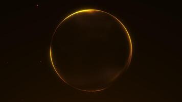 Golden Plasma Sphere Loop, Glowing Abstract Futuristic Energy Orb with Flowing Particles on Dark Background, 4K Seamless Animation for Tech, Sci-Fi and Digital Projects video