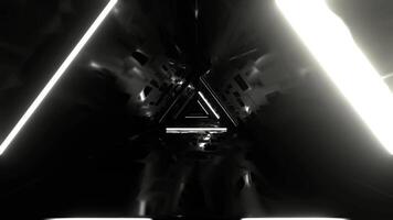 vit blinkande triangel- neon korridor bakgrund vj slinga i 4k video
