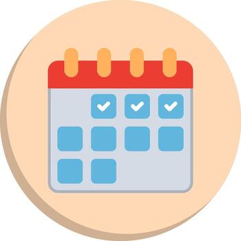 Calendar Simplified Line Mark Geometric App Mark Series vector