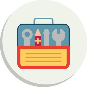 Tool Box Pastel Sketch Mark Digital Tech Element Set vector