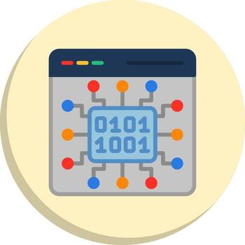 binario código codificado ui símbolo paquete vector