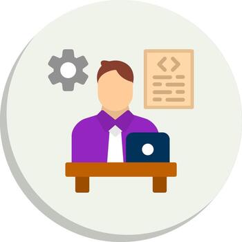 Software Developer Geometric Style Badge Iconic Line Form Collection vector