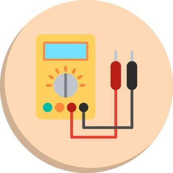 Voltmeter Muted Color Design Thin Line Element Pack vector