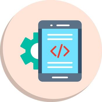 Mobile App Developer UX Focused Shape Dark Mode Symbol Kit vector