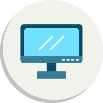 Monitor Screen Minimal Art Object Vivid App Element Set vector