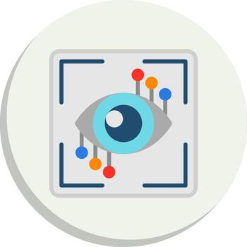 Eye Scanner Futuristic App Badge Sharp Edge Visual Design vector