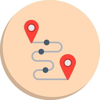 Route Monotone Sketch Design Smooth UI Symbol Set vector