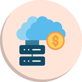 Cloud Database Flat UI Form Set vector