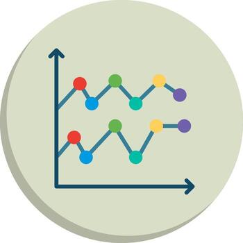 Line Two Colour Chart Minimal Art Object UX Focused Shape Icons vector
