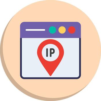 Ip Address Color Stroke Symbol Set vector