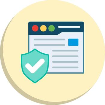 Browser Security Stylized Flat Drawing Sharp Line Mark Pack vector