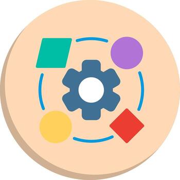 proceso color mejorado gráfico resumido marco objeto íconos vector