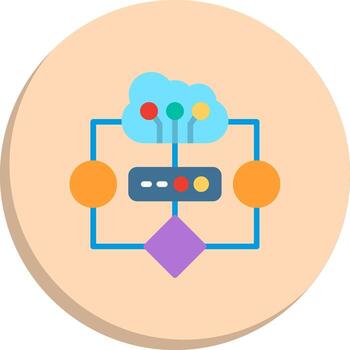 Cloud Computing Digital Outline Piece Sleek Visual Mark Bundle vector