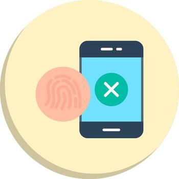 Denied Geometric Style Badge Vibrant Visual Object Icons vector