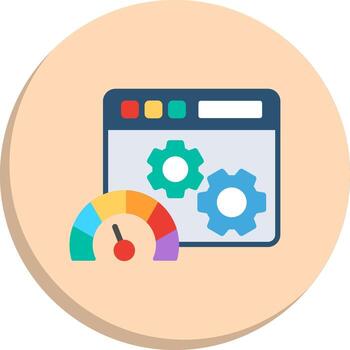 Web page speed test Gradient Themed Symbol Outlined Concept Piece Icons vector